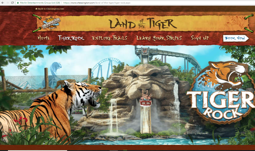 A screenshot of the Tiger Land ride at Chessington World of Adventures